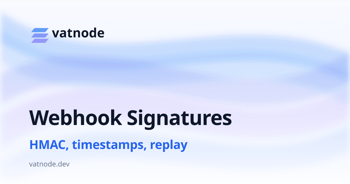 Verifying vatnode Webhook Signatures (HMAC-SHA256)
