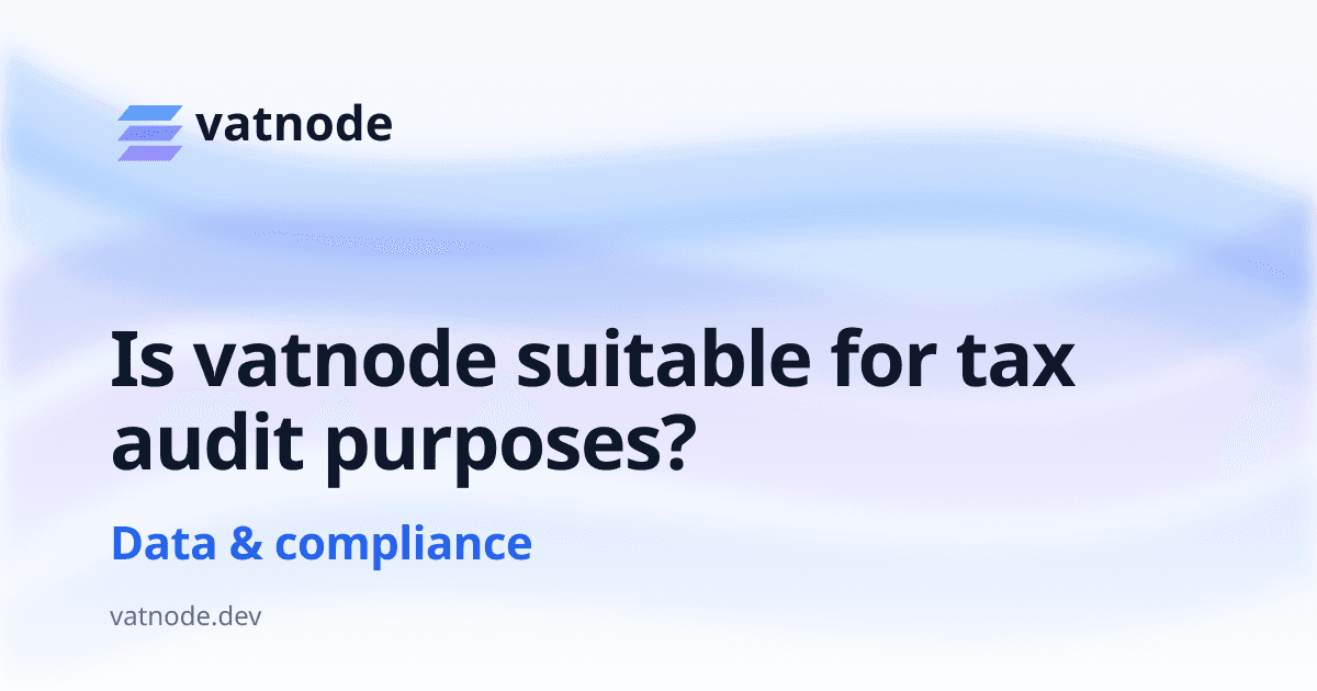 Is vatnode suitable for tax audit purposes?