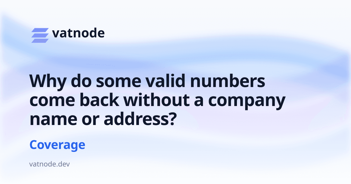 Why do some valid numbers come back without a company name or address?
