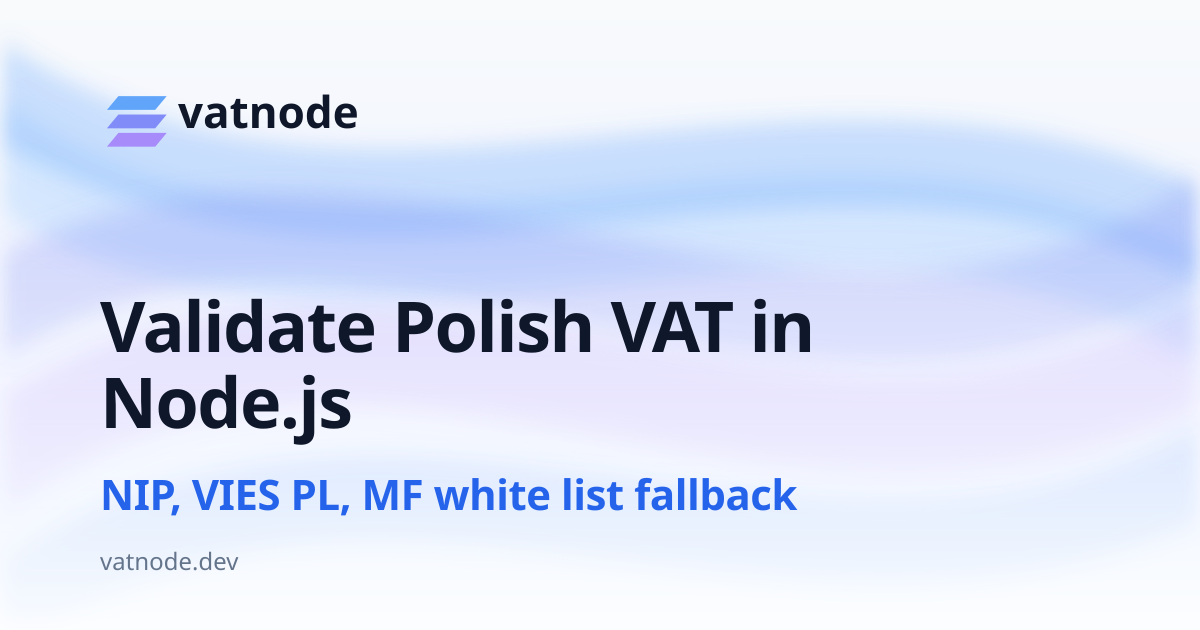 Validate Polish VAT Numbers (NIP) in Node.js