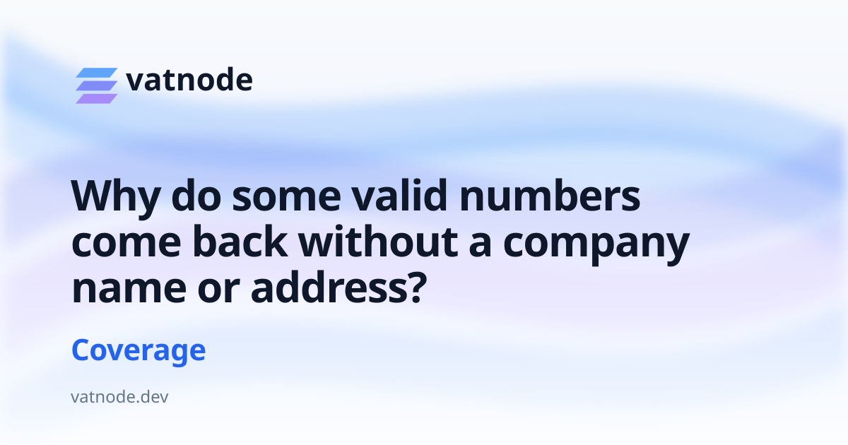 Why do some valid numbers come back without a company name or address?